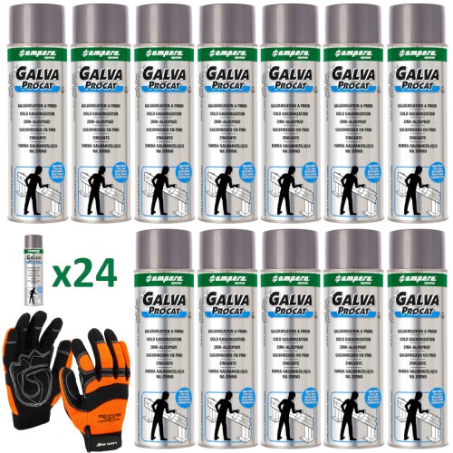 AMPERE Farba Galva Procat superbłysk 24szt 500ml + rękawice robocze