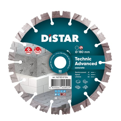 Tarcza diamentowa do betonu 180mm TECHNIC ADVANCED DISTAR 14315347014