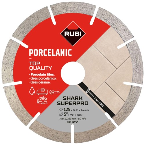 Tarcza diamentowa SHARK SUPERPRO do płytek porcelanowych 125mm RUBI 41904