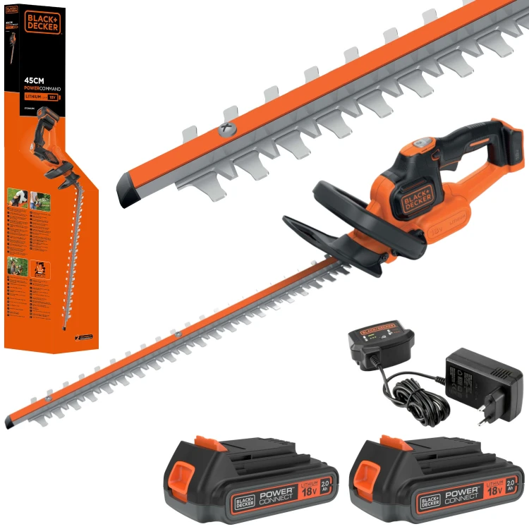 BLACK DECKER Akumulatorowe Nożyce do żywopłotu 18V 45cm 2x 2,0Ah GTC18452