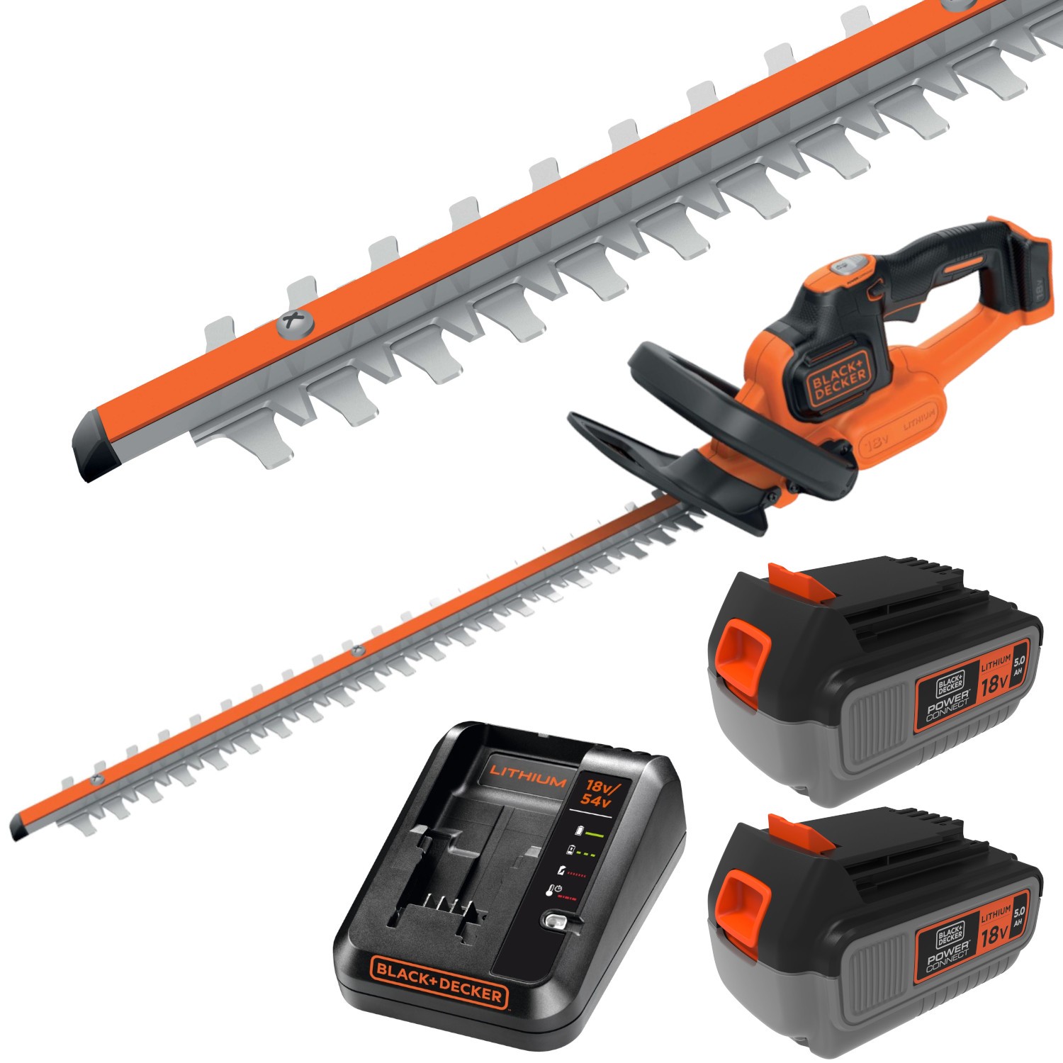 BLACK DECKER Akumulatorowe Nożyce do żywopłotu 18V 45cm 2x 5,0Ah GTC18452