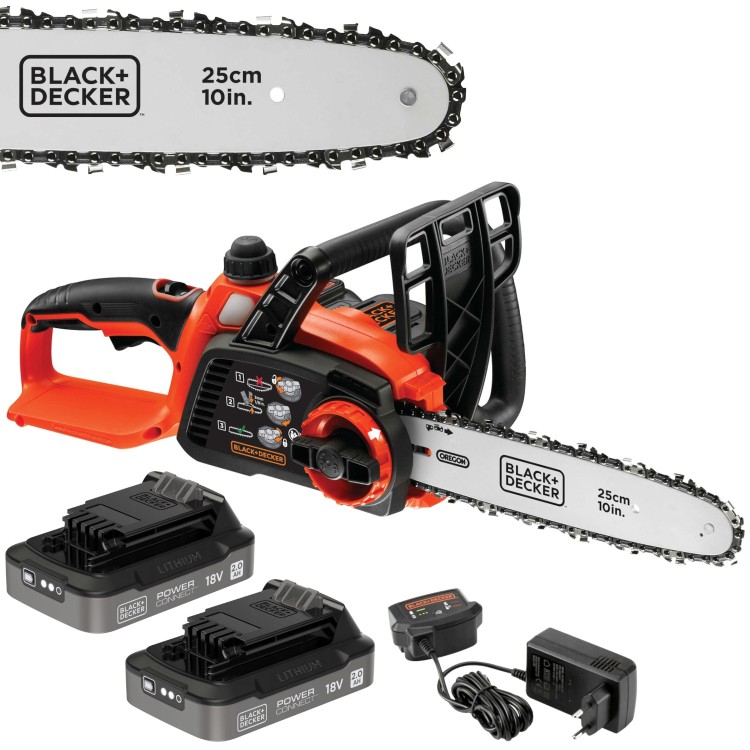 Pilarka łańcuchowa akumulatorowa 25cm 18V 1x 2,0Ah Black Decker GKC1825
