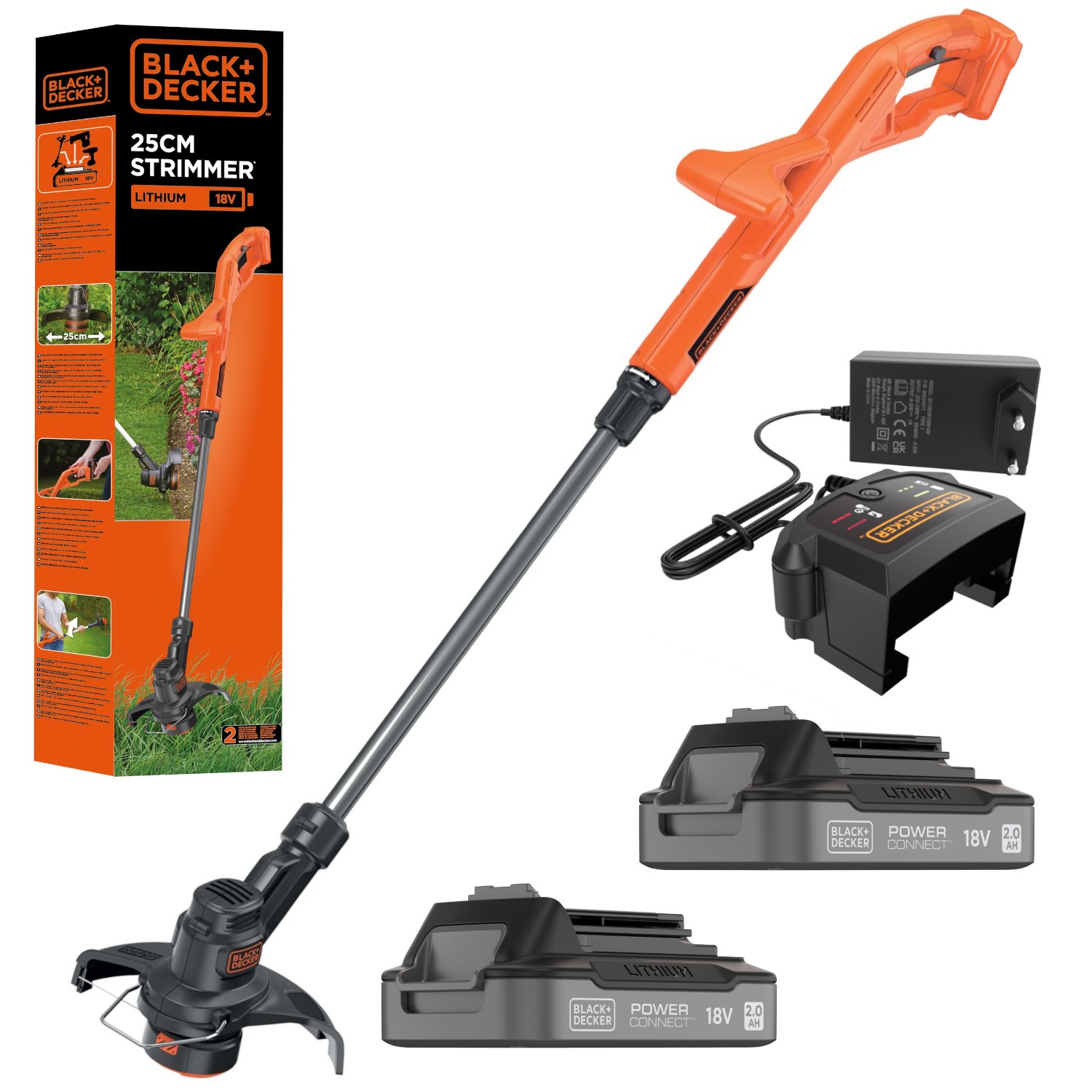 Podkaszarka żyłkowa 18V 25cm Black Decker ST1823 + 2x aku 2Ah + ład