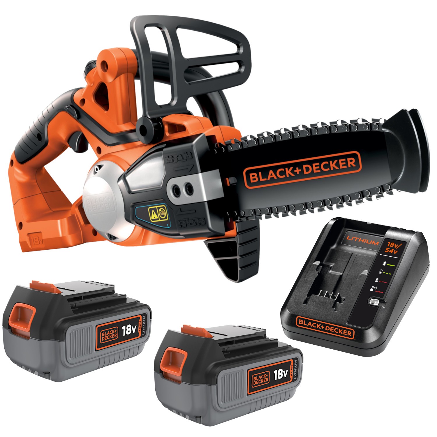 Piła łańcuchowa akumulatorowa 18V 20cm Black Decker GKC1820 + 2x aku 4Ah + ład