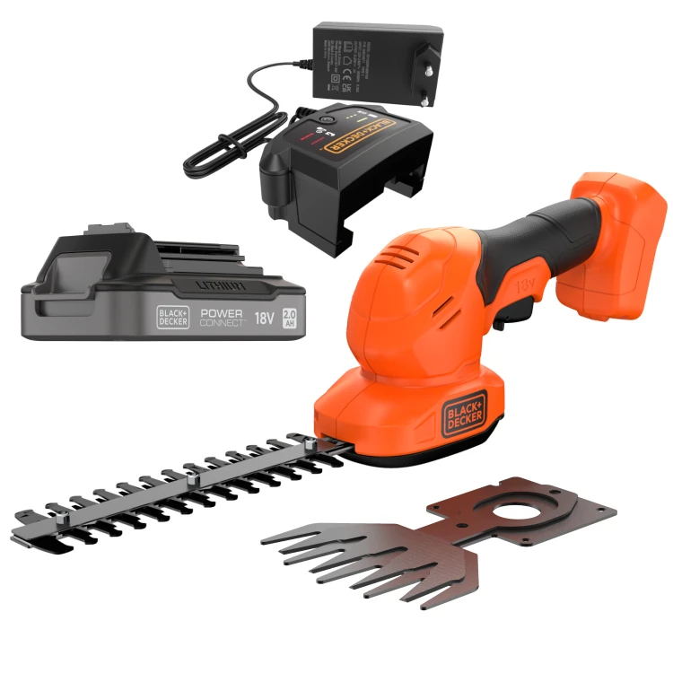 BLACK DECKER BCSS18B Nożyce do żywopłotu i trawy akumulatorowe 18V + aku 2Ah + ład