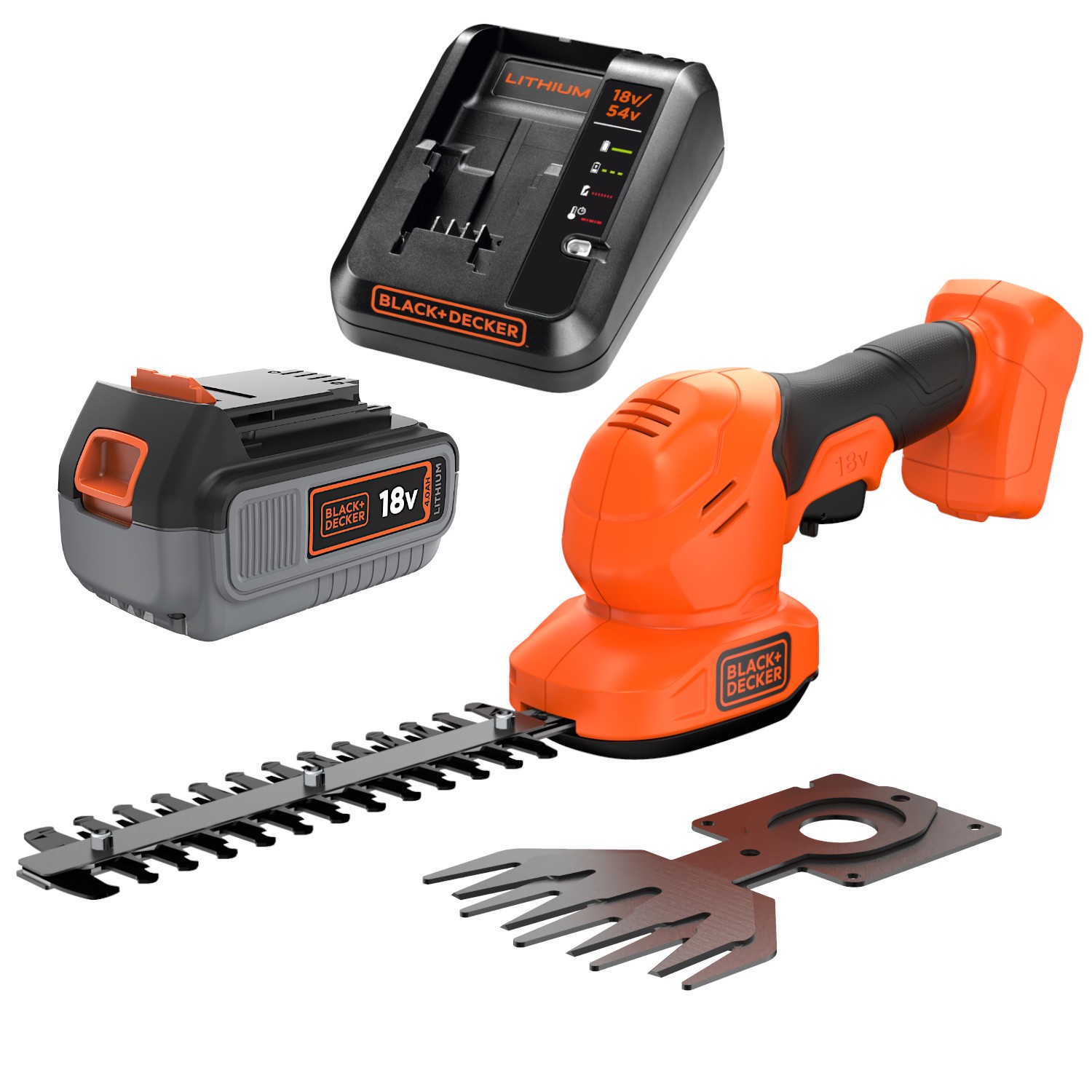 BLACK DECKER BCSS18B Nożyce do żywopłotu i trawy akumulatorowe 18V + aku 4Ah + ład