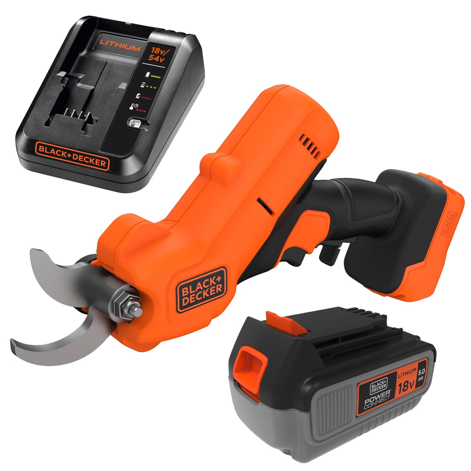 Sekator akumulatorowy 18V 25mm BLACK DECKER BCPP18B + aku 5Ah + ład