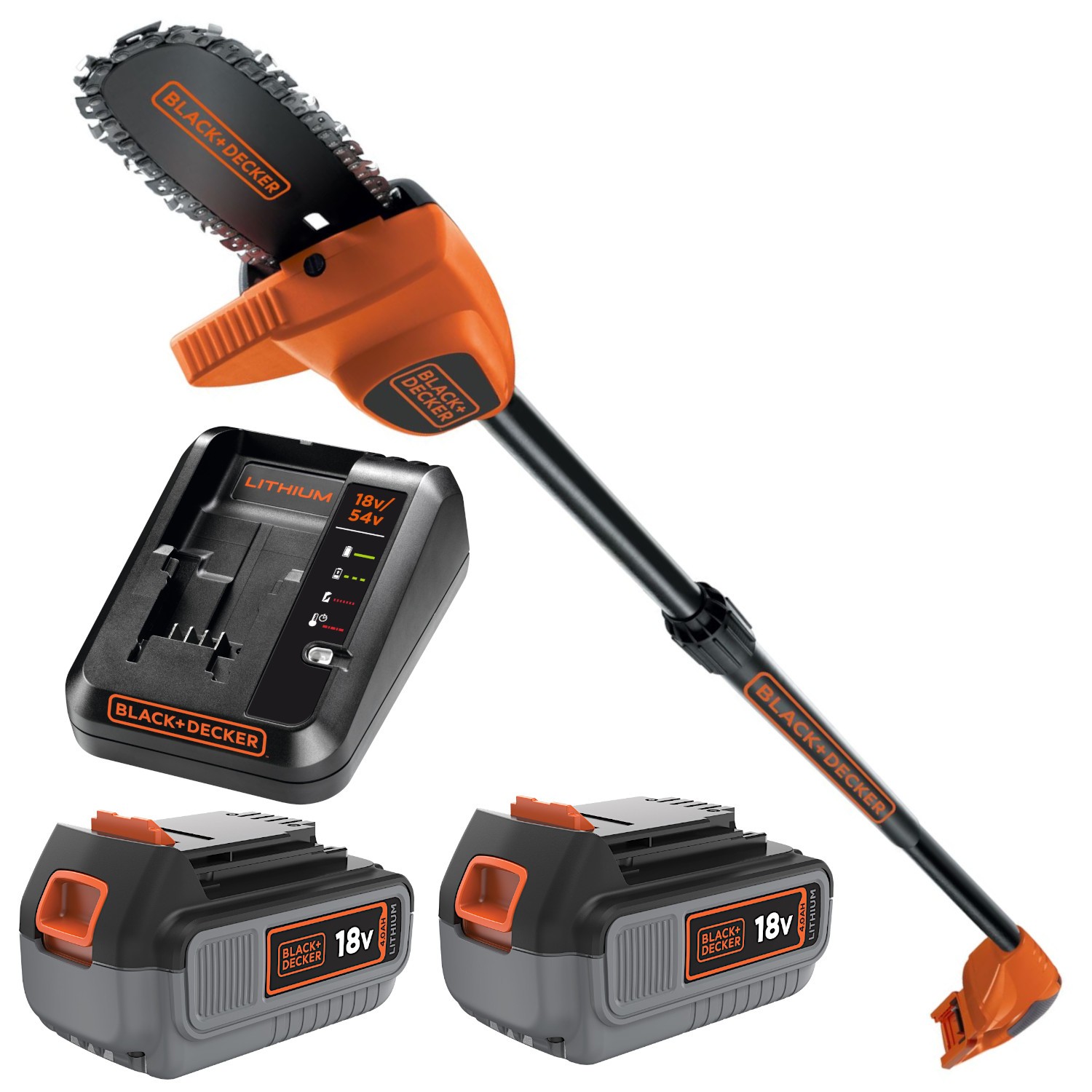 Piła łańcuchowa do gałęzi na wysięgniku 18V BLACK DECKER GPC1820B + 2x aku 4Ah + ład