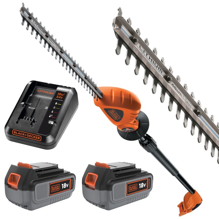Nożyce do żywopłotu na wysięgniku 18V Black Decker GTC1843 + 2x aku 4Ah + ład