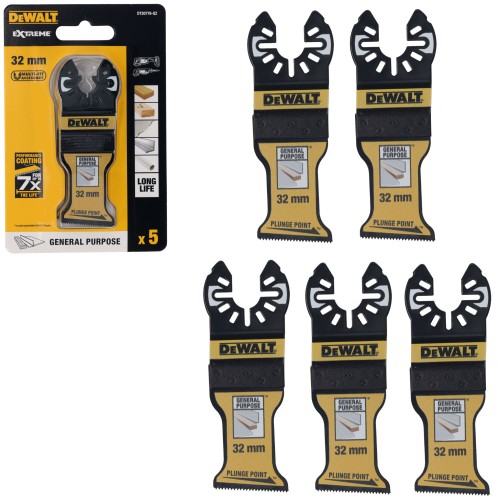 DeWALT Zestaw 5 brzeszczotów BiM 32 x 43 mm do cięcia wgłębnego DT20776