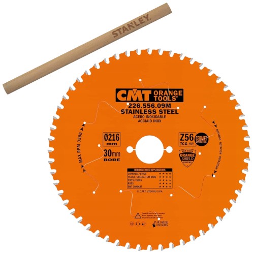 CMT 226.556.09M Tarcza piła do stali nierdzewnej INOX profesjonalna 216 x 30mm 56z INDUSTRIAL