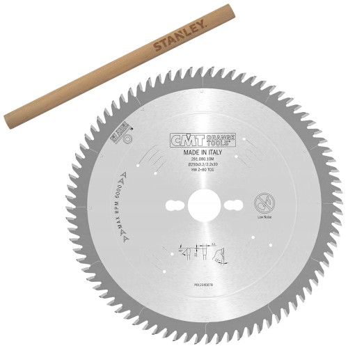 CMT 281.080.10M Tarcza piła do laminatu MDF sklejki 250 x 30mm 80z XTREME + Ołówek