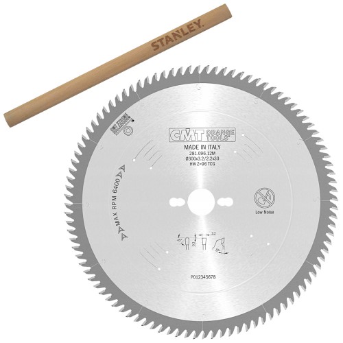 CMT 281.096.12M Tarcza piła do laminatu sklejki MDF 300 x 30mm 96z HM XTREME + Ołówek