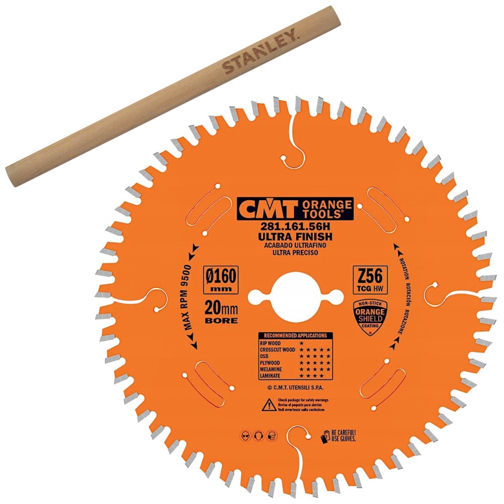 CMT 281.161.56H Tarcza piła do drewna laminatu OSB sklejki 160 x 20mm 56z INDUSTRIAL + Ołówek