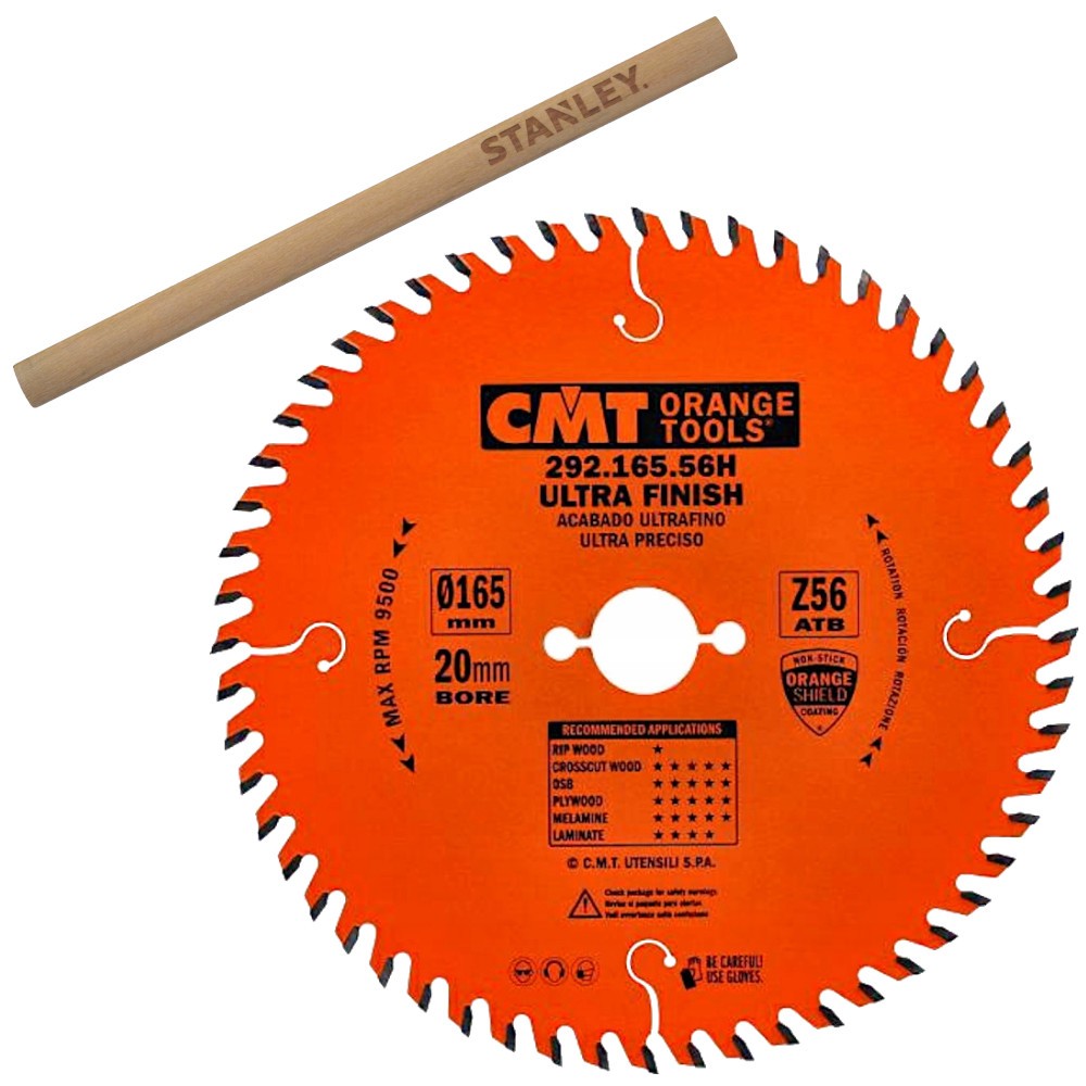 CMT 292.165.56H Tarcza piła do drewna sklejki MDF OSB 165 x 20mm 56z + OŁÓWEK