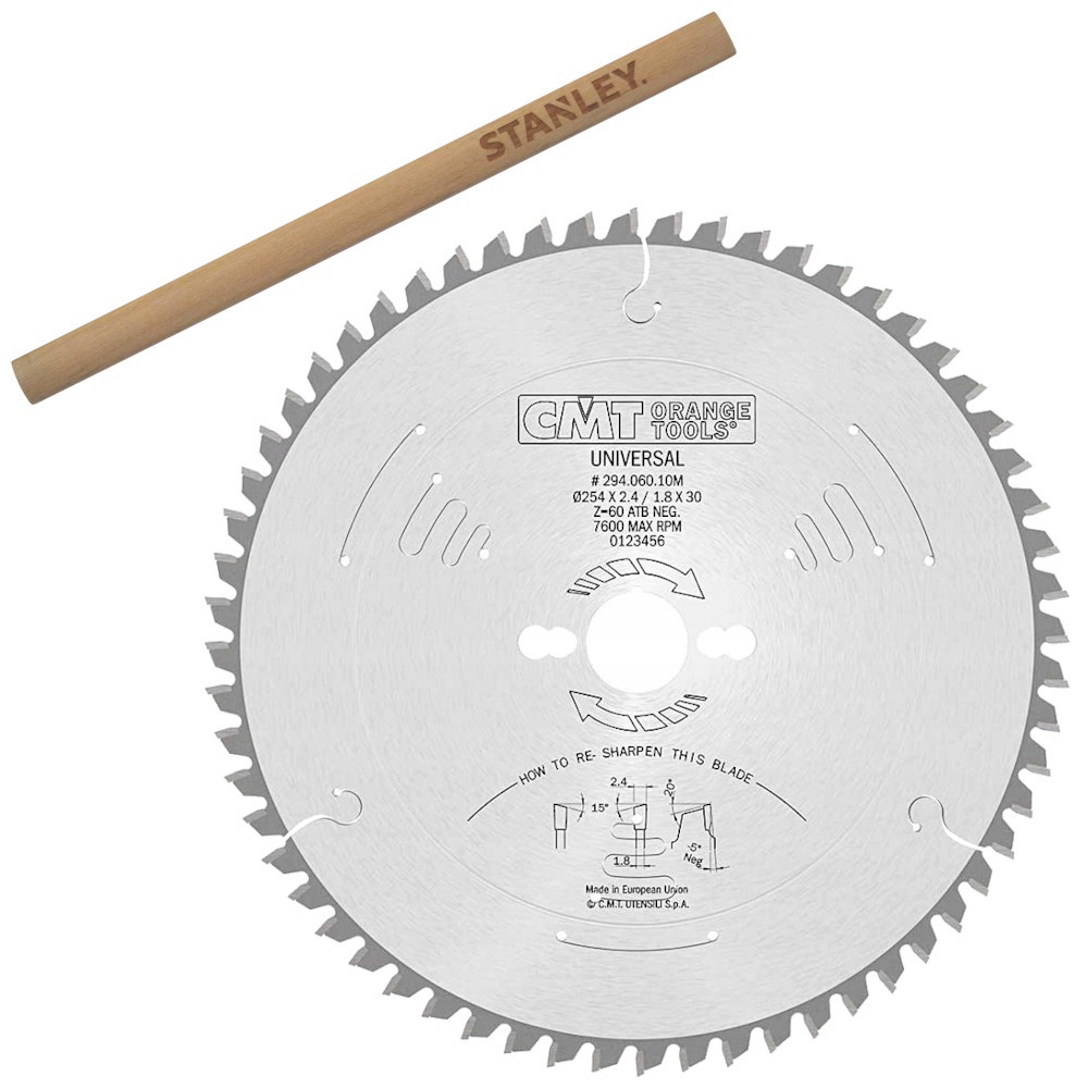 CMT 294.060.10M Tarcza piła do drewna MDF laminatu sklejki 254 x 30mm 60z XTREME + Ołówek