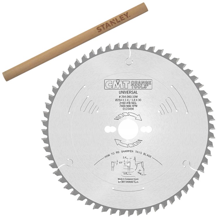 CMT 294.060.10M Tarcza piła do drewna MDF laminatu sklejki 254 x 30mm 60z XTREME + Ołówek