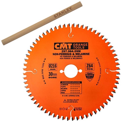 CMT 297.064.09M Piła do materiałów nieżelaznych i płyt laminowanych 216x30mm + Ołówek