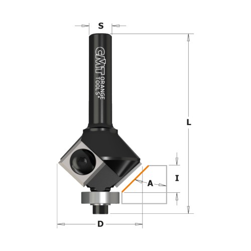 Frez do HPL na płytki wymienne HM A=45* D=29 I=8L=60 S=8
