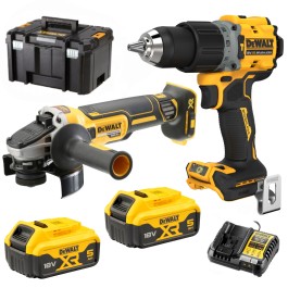 Zestaw elektronarzędzi DCK2026P2T: DCG405 + DCD805 2x5,0Ah + Tstak, DEWALT