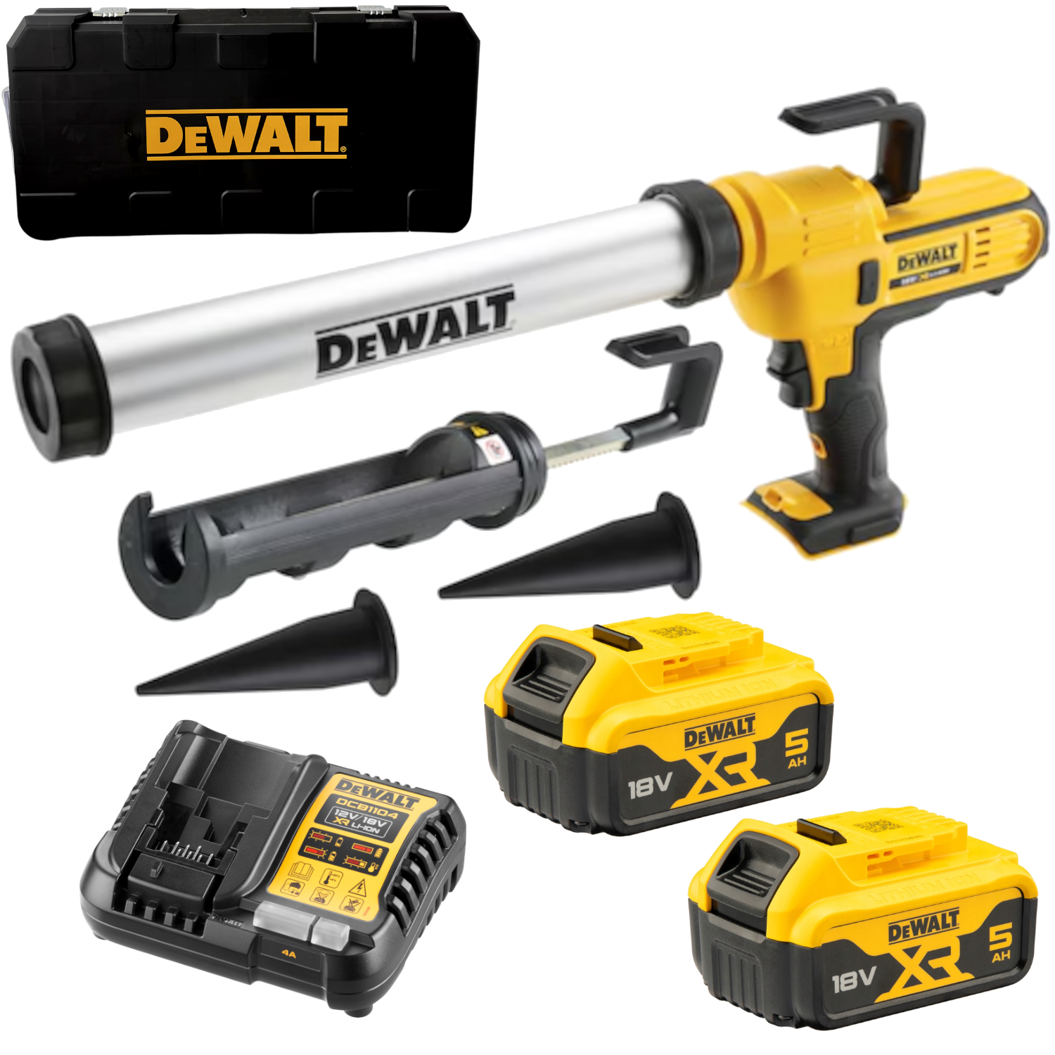 Akumulatorowy wyciskacz do mas i klejów 18V XR 2x 4,0Ah DeWalt DCE581P1