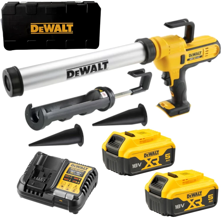 Akumulatorowy wyciskacz do mas i klejów 18V XR 2x 4,0Ah DeWalt DCE581P1