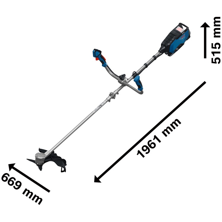 Wykaszarka Bosch PRO GFR18V-25BH wymiary