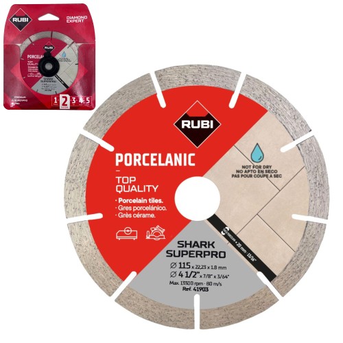 Tarcza diamentowa SHARK SUPERPRO do płytek porcelanowych 115mm RUBI 41903