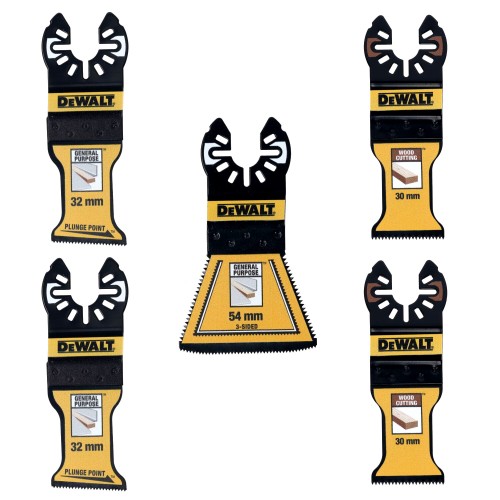 DeWALT Mieszany zestaw 5 brzeszczotów do multitool BiM HCS DT20777