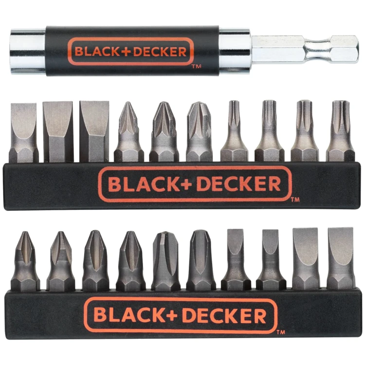 Zestaw 21szt. końcówek + adapter magnetyczny 1/4" BLACK DECKER