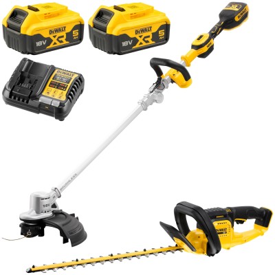 Nożyce do żywopłotu DCMHT563 + Podkaszarka żyłkowa DCMST561 18V 2x 5,0Ah Dewalt