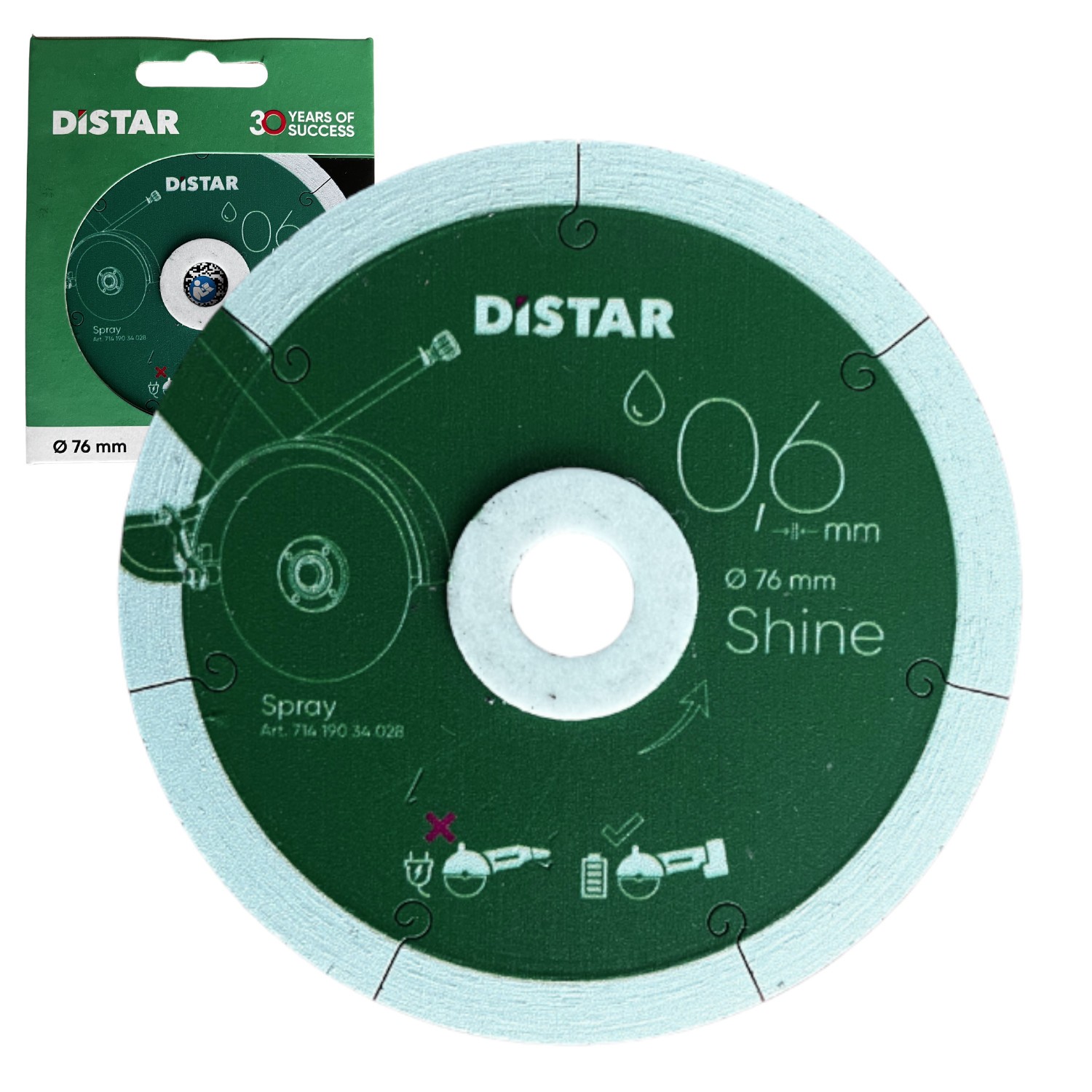 Shine diamentowa tarcza tnąca 76x0,6 Distar 11143158059