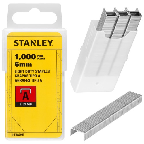 Zszywki typu "A" (3/53/530) 6mm 1000szt. STANLEY 1-TRA204T