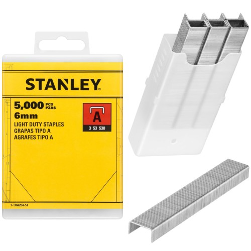 Zszywki typu "A" (3/53/530) 6mm 5000szt. STANLEY 1-TRA204-5T