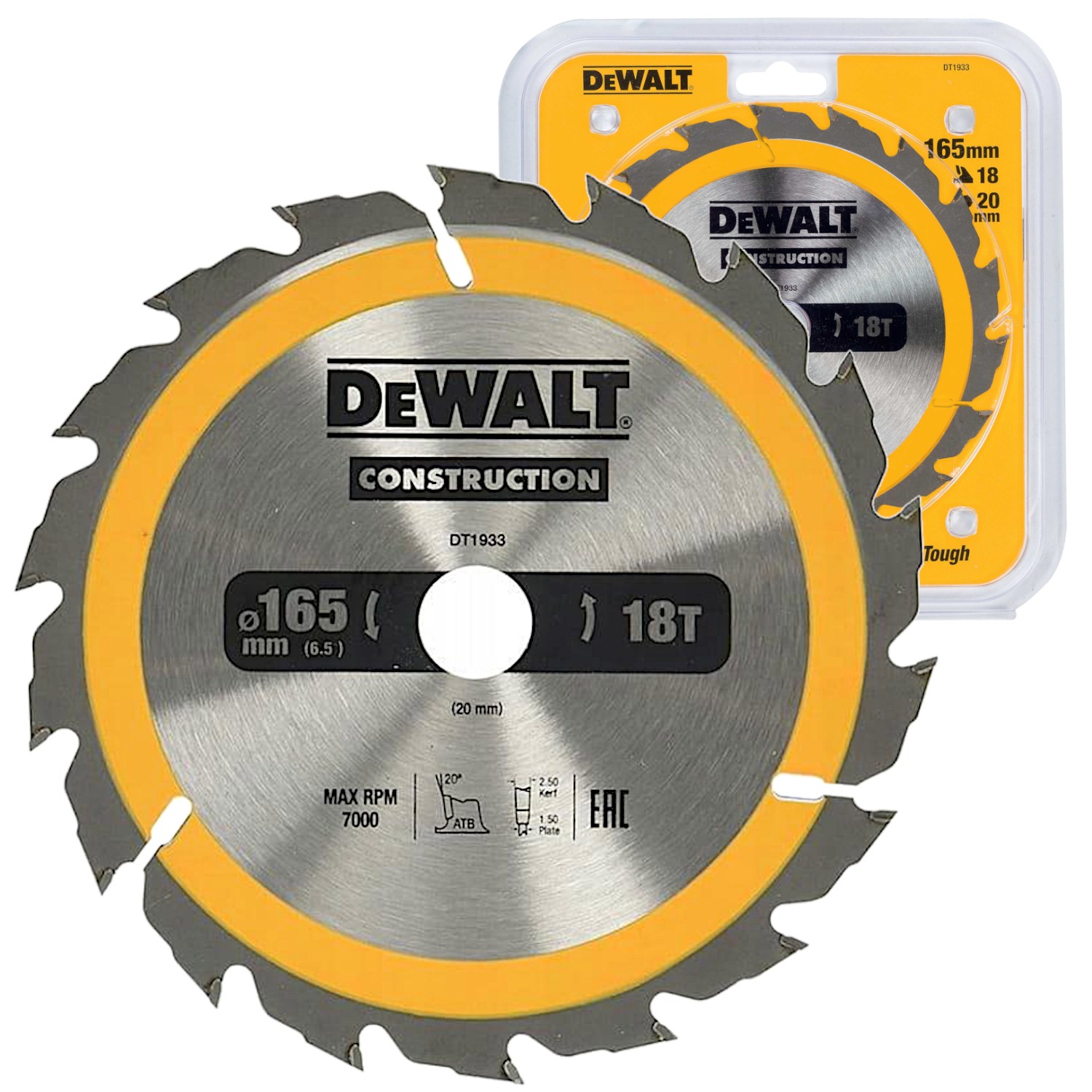 DEWALT tarcza do drewna 165 x 20 mm 18T