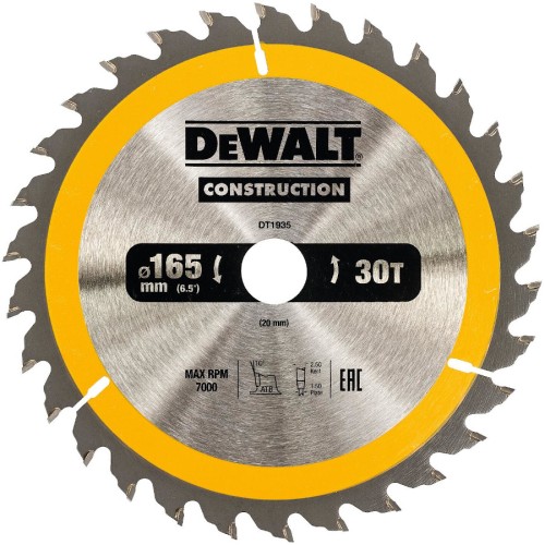 DEWALT DT1935 tarcza 165 x 20mm 30T