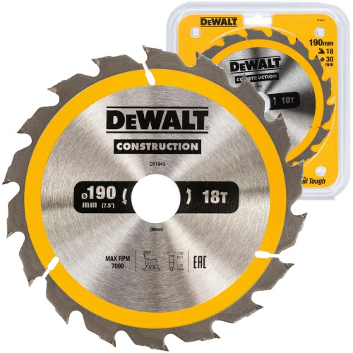 Dewalt tarcza do drewna 190 x 20 mm 18T