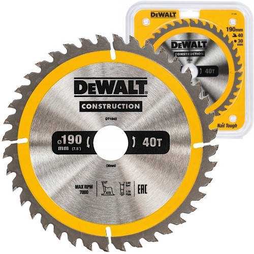 DEWALT DT1945 Tarcza do drewna 190 x 30 mm 40T