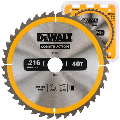 DEWALT DT1953 tarcza do drewna 216 x 30 mm 40T