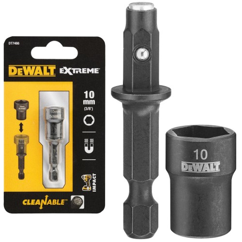 Klucz udarowy nasadowy 10 x 75mm nasadka sześciokątna hex Dewalt DT7466