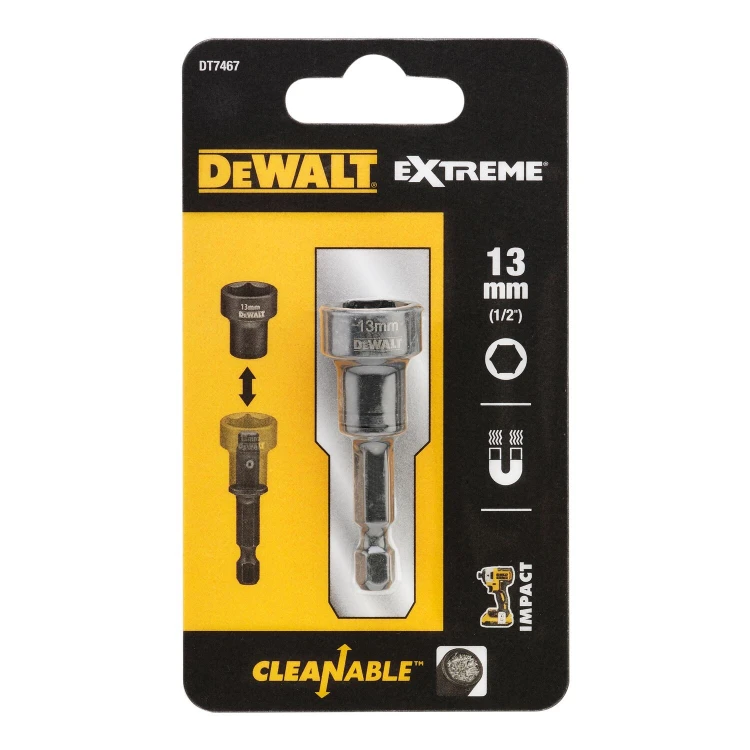 Klucz udarowy nasadowy 13 x 75mm nasadka sześciokątna hex Dewalt DT7467 w opakowaniu (blistrze)