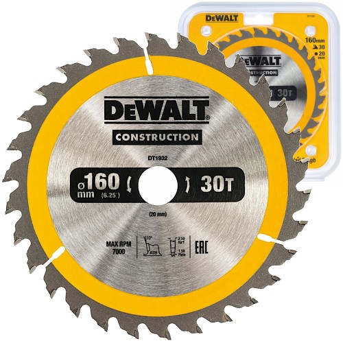 DEWALT DT1932 tarcza do drewna 160 x 20mm 30T