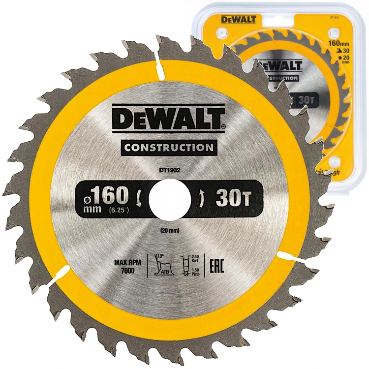 DEWALT DT1932 tarcza do drewna 160 x 20mm 30T