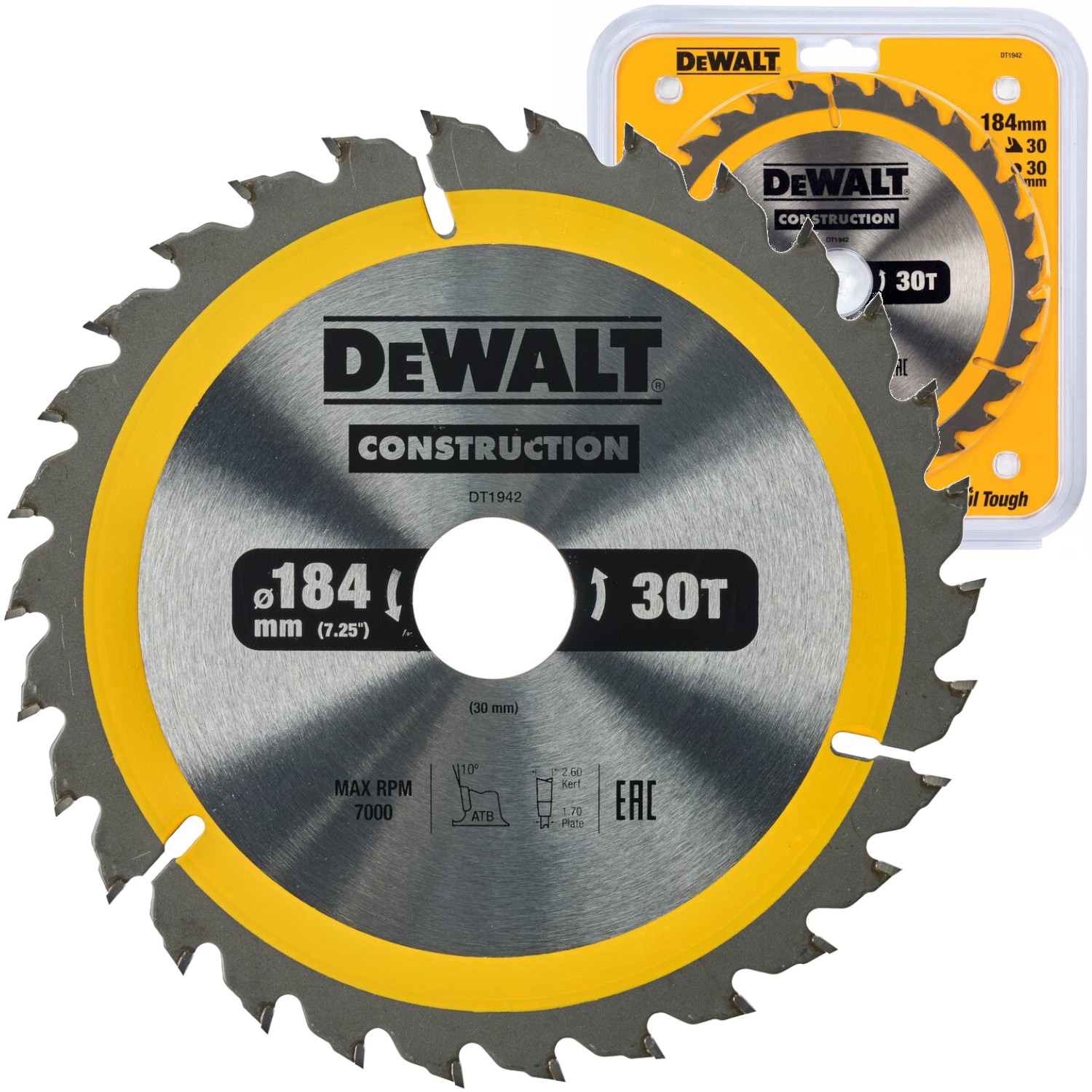 DEWALT DT1942 tarcza do drewna 184 x 30mm 30T