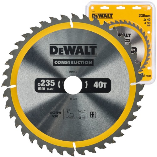 DEWALT DT1955 tarcza do drewna 235 x 30 mm 40T