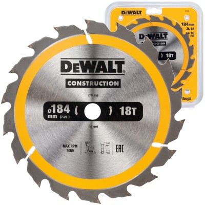 DEWALT DT1938 tarcza do drewna 184 x 16 mm 18T