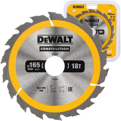 DEWALT DT1936 tarcza do drewna 165 x 30mm 18T