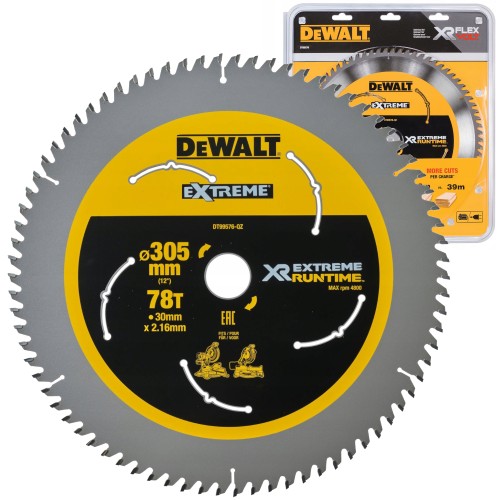 DEWALT Tarcza DT99576 do ukośnicy do drewna 305x30mm 78z EXTREME RUNTIME
