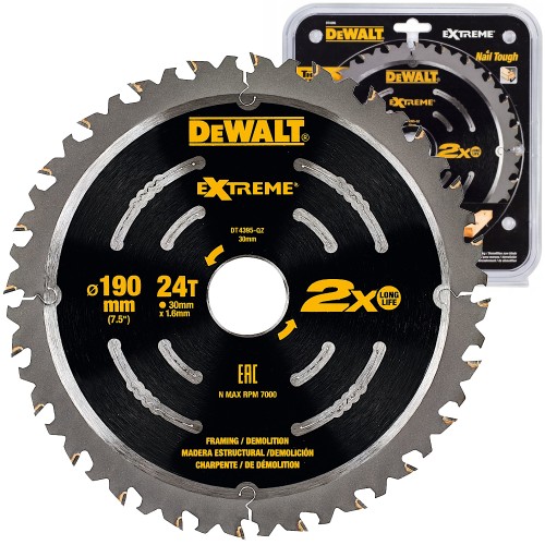 DEWALT DT4395 Tarcza pilarska do drewna 190x30mm 24z