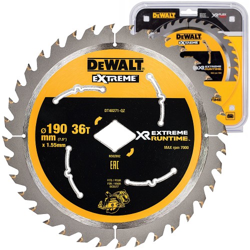 DEWALT DT40271 Tarcza piła do drewna 190mm 36z do DCS577 otwór ROMB
